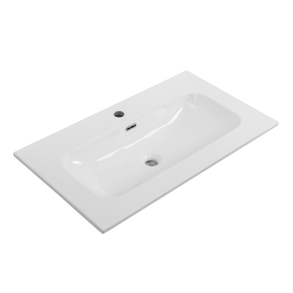 Тумба подвесная с раковиной Cezares 80 см DUET-N-800-2C-SO-BO (раковина CZR-8073-80) bianco opaco - фото 2