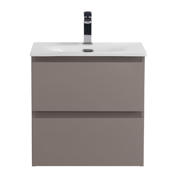 Тумба подвесная с раковиной Belbagno 50 см KRAFT 39-500/390-2C-SO-СO (раковина BB-8099-3-50) бежевый матовый - фото 