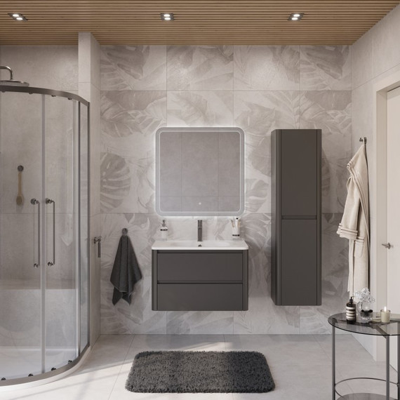 Тумба подвесная с раковиной Cezares 100 см RELAX-1000-2C-SO-GM, оружейная сталь - фото 3