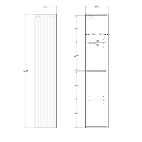 Пенал подвесной BelBagno 35 см UNO-1600-1A-SC-BO, bianco opaco - фото 7