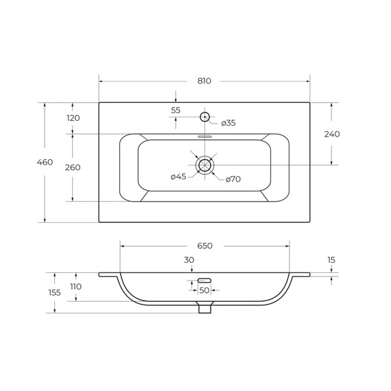 Тумба подвесная с раковиной Cezares 80 см DUET-N-800-2C-SO-BO (раковина CZR-8073-80) bianco opaco - фото 4