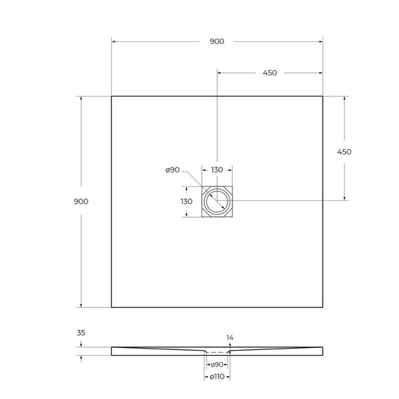 Каменный поддон BelBagno 90 см TRAY-MR-UNO-A-90-35-W-BO - фото 5