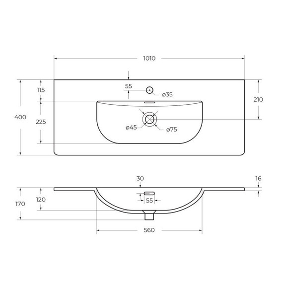 Тумба подвесная с раковиной BelBagno 100 см UNO-MINI-1000-2C-SO-GSO, тёмно-серый матовый - фото 4