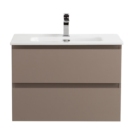 Тумба подвесная с раковиной Belbagno 70 см KRAFT 39-700/390-2C-SO-СO (раковина BB700/390ETL) бежевый матовый - фото 