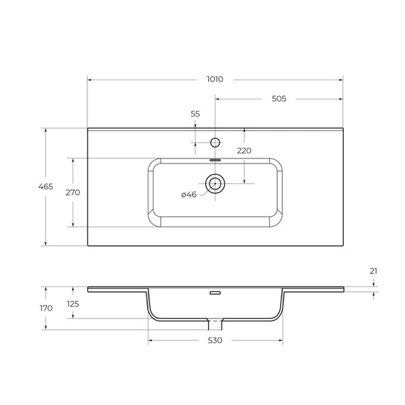 Тумба подвесная с раковиной Belbagno 100 см KRAFT-1000-2C-SO-AO (раковина BB1000ETL) голубой матовый - фото 4