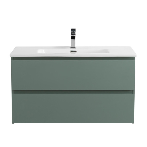 Тумба подвесная с раковиной Belbagno 90 см KRAFT-900-2C-SO-VO (раковина BB900ETL) еловый матовый - фото 