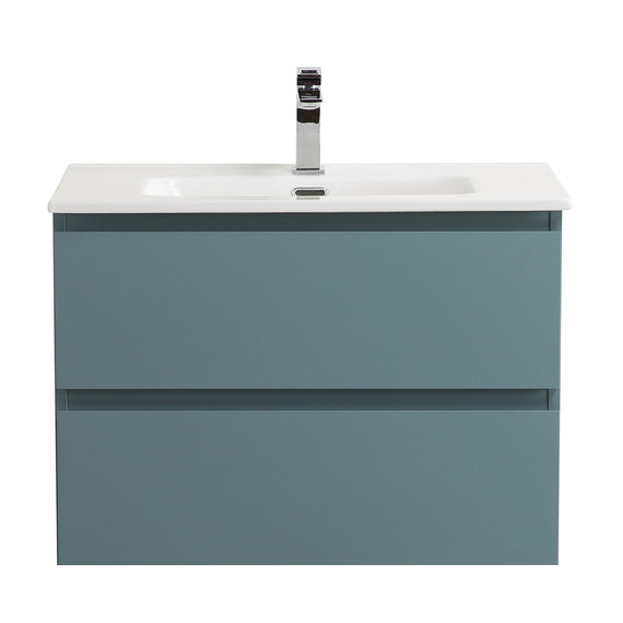 Тумба подвесная с раковиной Belbagno 70 см KRAFT-700-2C-SO-AO (раковина BB700ETL) голубой матовый - фото 