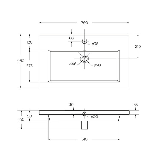 Тумба подвесная с раковиной Belbagno 75 см KRAFT-750-2C-SO-GSO, тёмно-серый матовый - фото 4