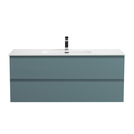 Тумба подвесная с раковиной Belbagno 120 см KRAFT-1200-2C-SO-AO (раковина BB-8099-120) голубой матовый - фото 