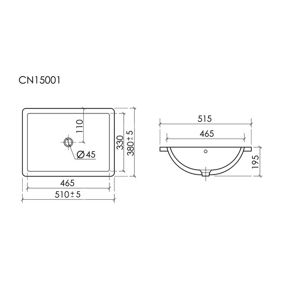 Раковина врезная под столешницу Ceramicanova Era 51 см CN15001 - фото 5