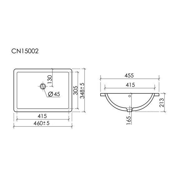 Раковина врезная под столешницу Ceramicanova Era 46 см CN15002 - фото 5