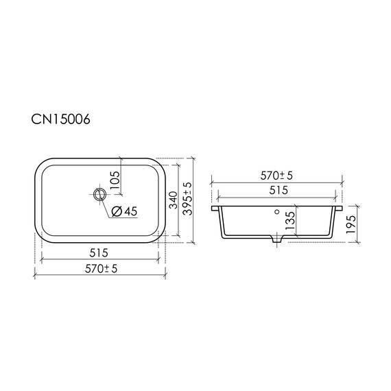 Раковина врезная под столешницу Ceramicanova Era 57 см CN15006 - фото 6