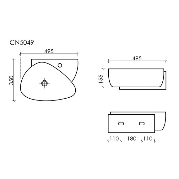 Раковина подвесная Ceramicanova Element 50 см - фото 7