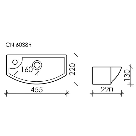 Раковина подвесная Ceramicanova Element 45 см R CN6038R - фото 8