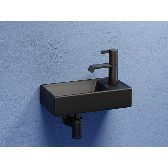 Раковина подвесная Ceramicanova Element 40 см L CN6051LMB, чёрный матовый - фото 3