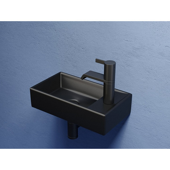 Раковина подвесная Ceramicanova Element 40 см L CN6051LMB, чёрный матовый - фото 4