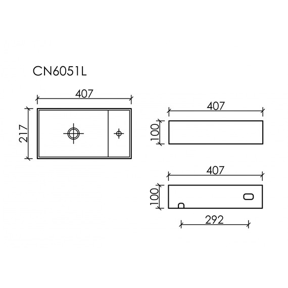 Раковина подвесная Ceramicanova Element 40 см L CN6051LMW, белый матовый - фото 7