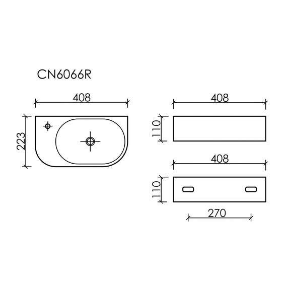 Раковина подвесная Ceramicanova Element 40 см R CN6066R - фото 7