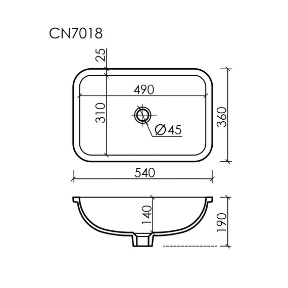Раковина врезная под столешницу Ceramicanova Element 54 см CN7018 - фото 6