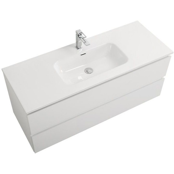 Тумба подвесная с раковиной Belbagno 120 см KRAFT-1200-4C-SO-BO (раковина BB1200ETL) bianco opaco - фото 