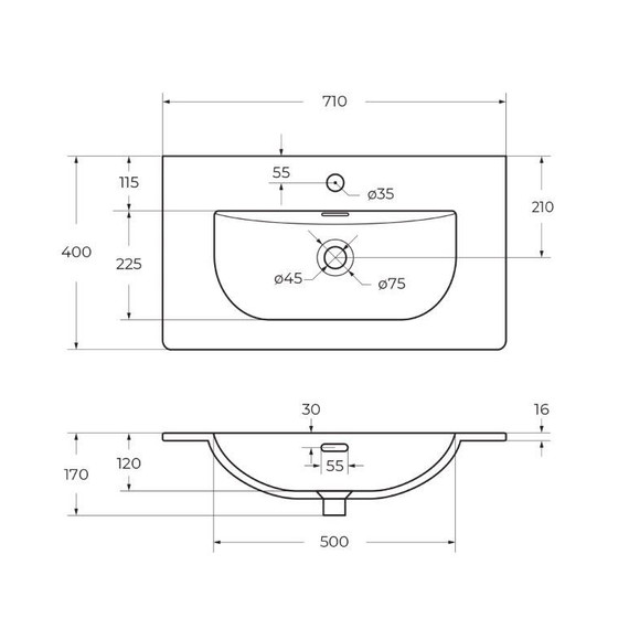 Тумба подвесная с раковиной Belbagno 70 см KRAFT 39-700/390-2C-SO-VO (раковина BB-8099-3-70) еловый матовый - фото 5