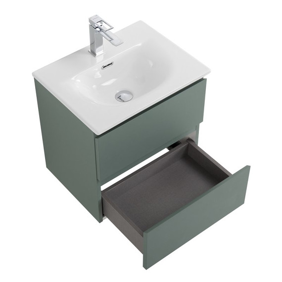 Тумба подвесная с раковиной Belbagno 50 см KRAFT 39-500/390-2C-SO-VO (раковина BB-8099-3-50) еловый матовый - фото 3