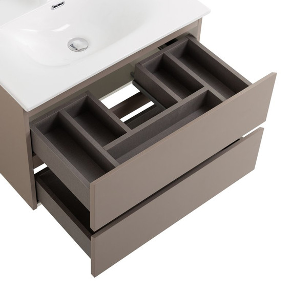 Тумба подвесная с раковиной Belbagno 70 см KRAFT 39-700/390-2C-SO-СO (раковина BB700/390ETL) бежевый матовый - фото 3