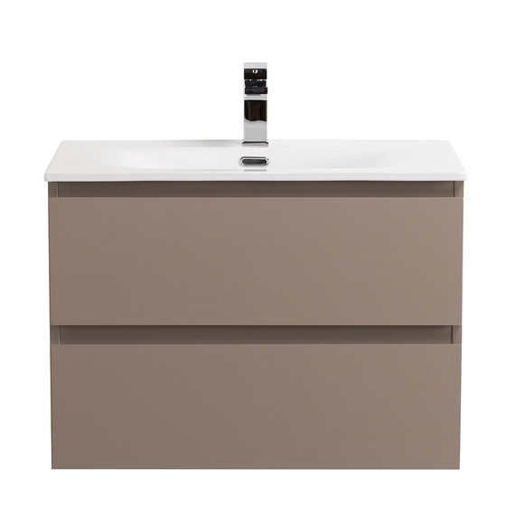 Тумба подвесная с раковиной Belbagno 60 см KRAFT-600-2C-SO-СO (раковина BB-8099-60) бежевый матовый - фото 