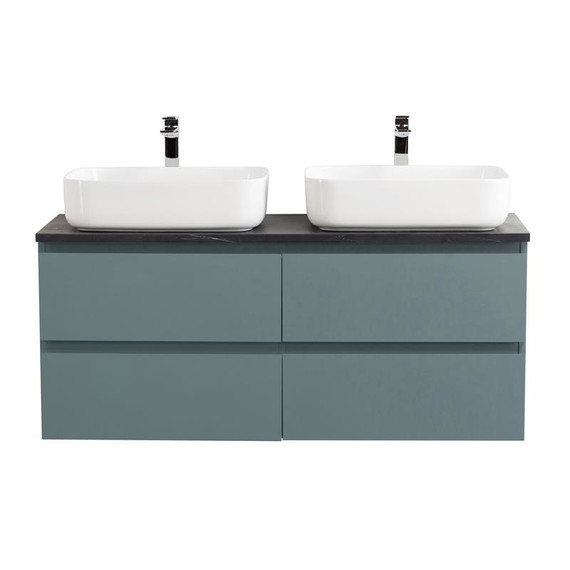 Тумба подвесная с раковиной Belbagno 120 см KRAFT-1200-4C-SO-AO (раковина BB-8099-120) голубой матовый - фото 