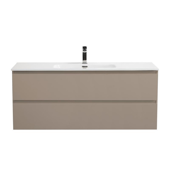 Тумба подвесная с раковиной Belbagno 120 см KRAFT-1200-2C-SO-СO (раковина BB1200ETL) бежевый матовый - фото 