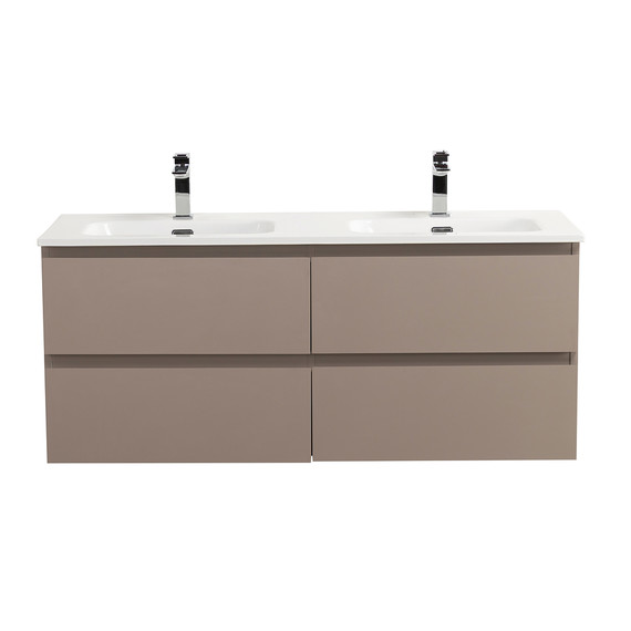 Тумба подвесная с раковиной Belbagno 120 см KRAFT-1200-4C-SO-СO (раковина BB1200ETL) бежевый матовый - фото 