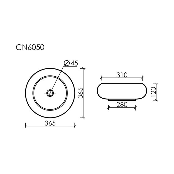 Раковина-чаша Ceramicanova Element 36 см CN6050MW, белый матовый - фото 6