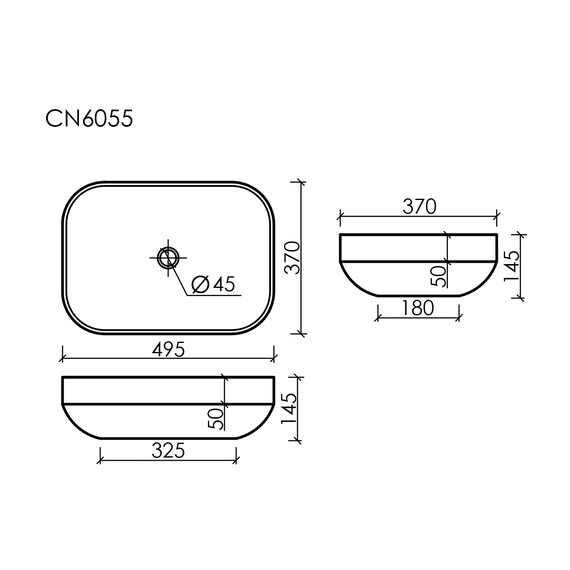 Раковина-чаша Ceramicanova Element 50 см CN6055MW, белый матовый - фото 14