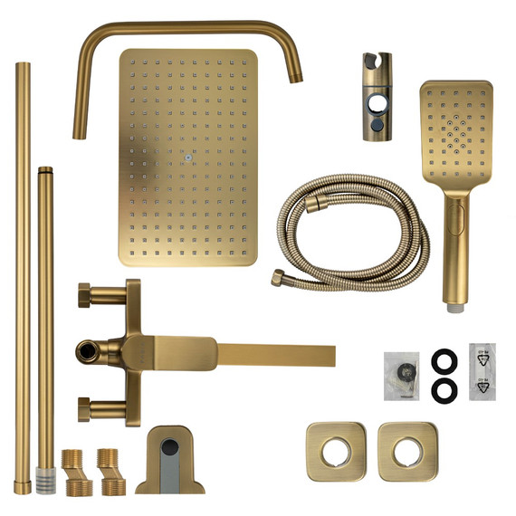 Душевая стойка Fabia 9878, матовое золото - фото 6