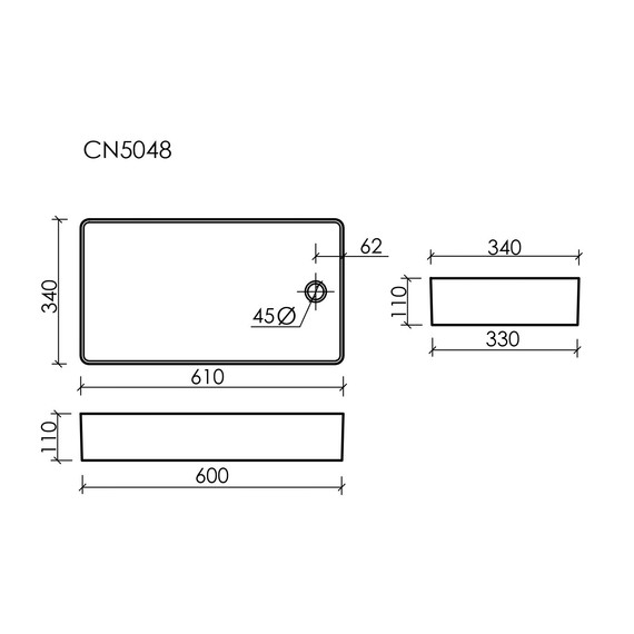 Раковина-чаша Ceramicanova Element 62 см CN5048 - фото 9