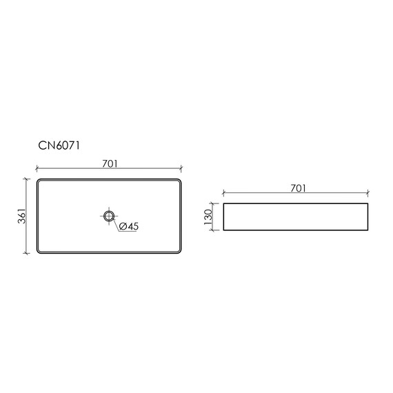 Раковина-чаша Ceramicanova Element 70 см CN6071MB, чёрный матовый - фото 6