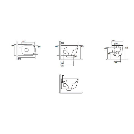 Унитаз подвесной безободковый Kerasan Tribeca 511489, Ferro matt - фото 2