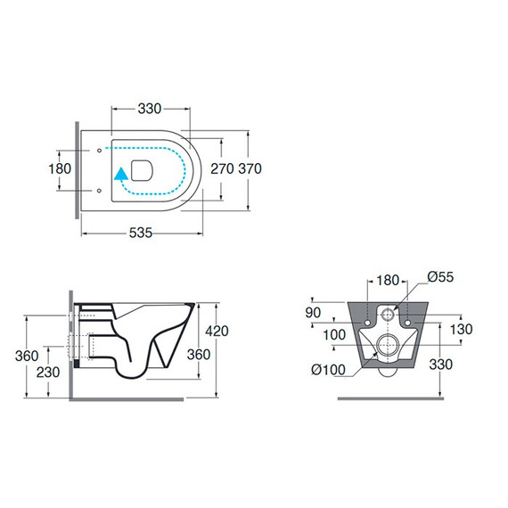 Унитаз подвесной Azzurra Forma FMVKSPE0000WBI с крышкой микролифт (Система смыва торнадо) - фото 2
