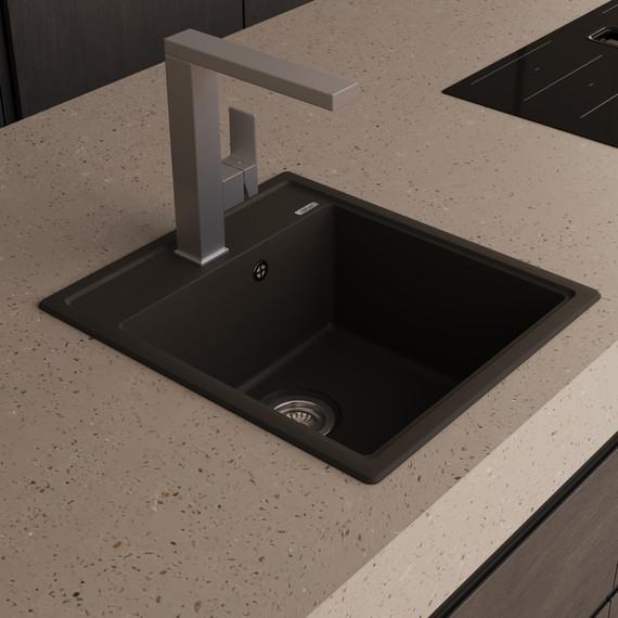 Кухонная мойка Abber Quarz AQ2901B, чёрный - фото 2