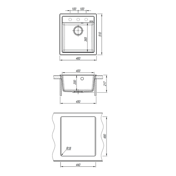 Кухонная мойка Abber Quarz AQ2901B, чёрный - фото 6