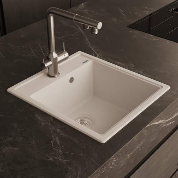 Кухонная мойка Abber Quarz AQ2901W, белый - фото 2