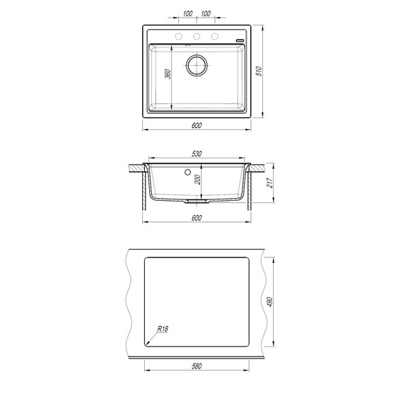 Кухонная мойка Abber Quarz AQ2902B, чёрный - фото 7