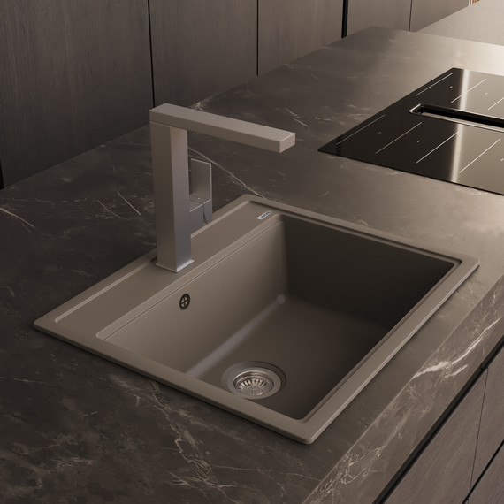 Кухонная мойка Abber Quarz AQ2902G, серый - фото 2