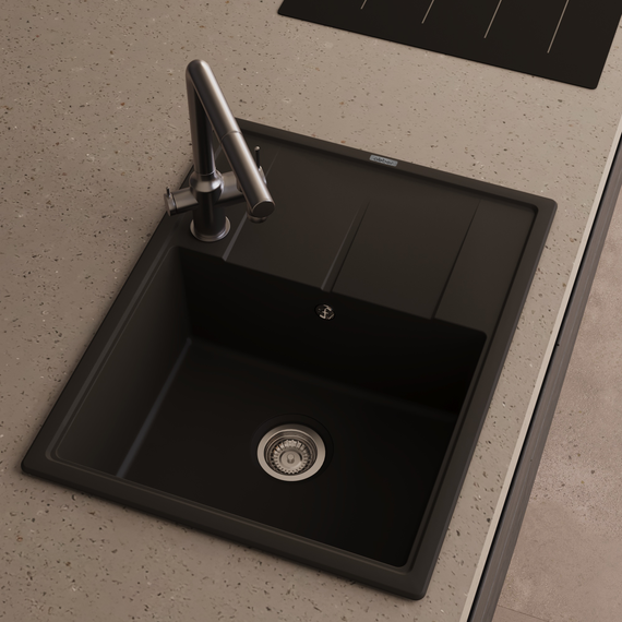 Кухонная мойка Abber Quarz AQ2903B, чёрный - фото 2