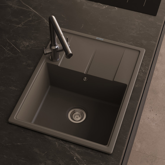 Кухонная мойка Abber Quarz AQ2903G, серый - фото 2