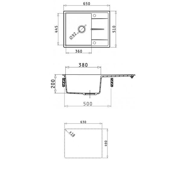 Кухонная мойка Abber Quarz AQ2903G, серый - фото 7
