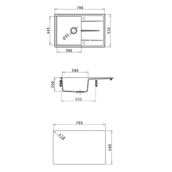 Кухонная мойка Abber Quarz AQ2904W, белый - фото 7