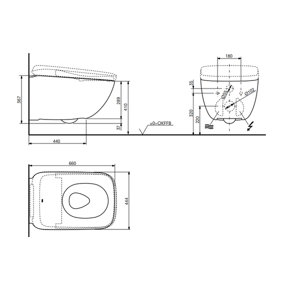 Инсталляция с подвесным унитазом комплект: TOTO Neorest WX2 с подвесным безободковым унитазом CW928PZY сиденье с дистанционным управлением, крепление, кнопка смыва (Система смыва торнадо) - фото 10