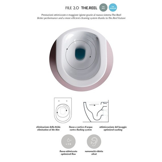 Унитаз подвесной безободковый ArtCeram File 2.0 FLV006 01 00 (Система смыва торнадо) - фото 6