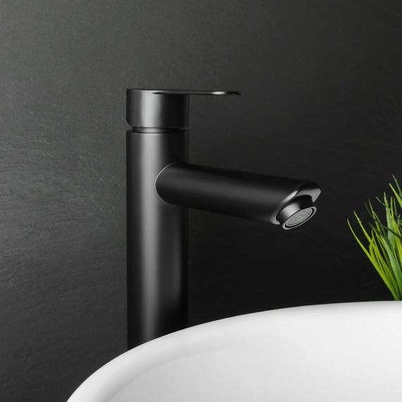 Смеситель для раковины высокий Fixsen NORDIC FX-8809B, чёрный - фото 2